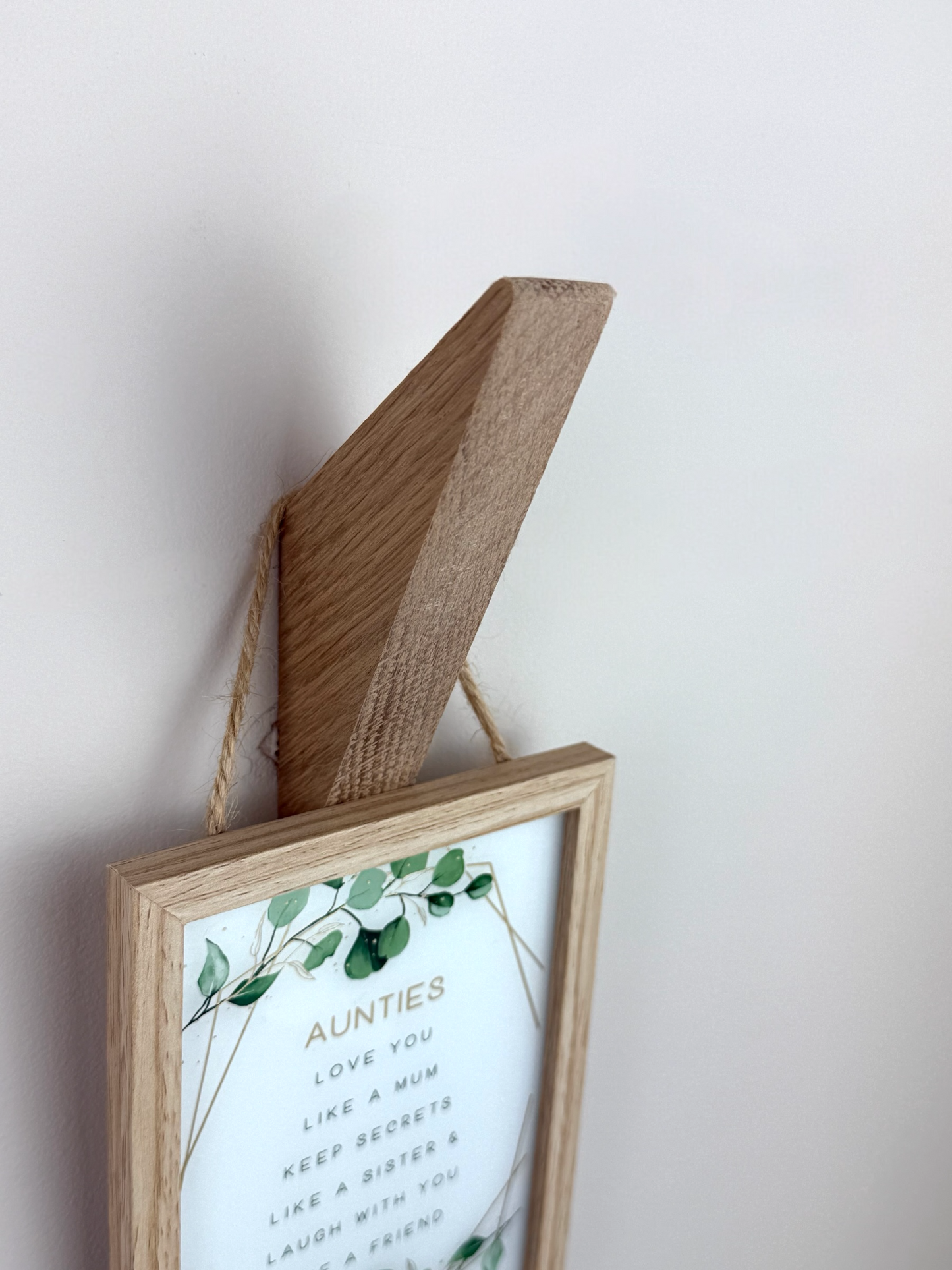 Oak coat hooks / Wooden pegs / Triangular wall mounted hanger