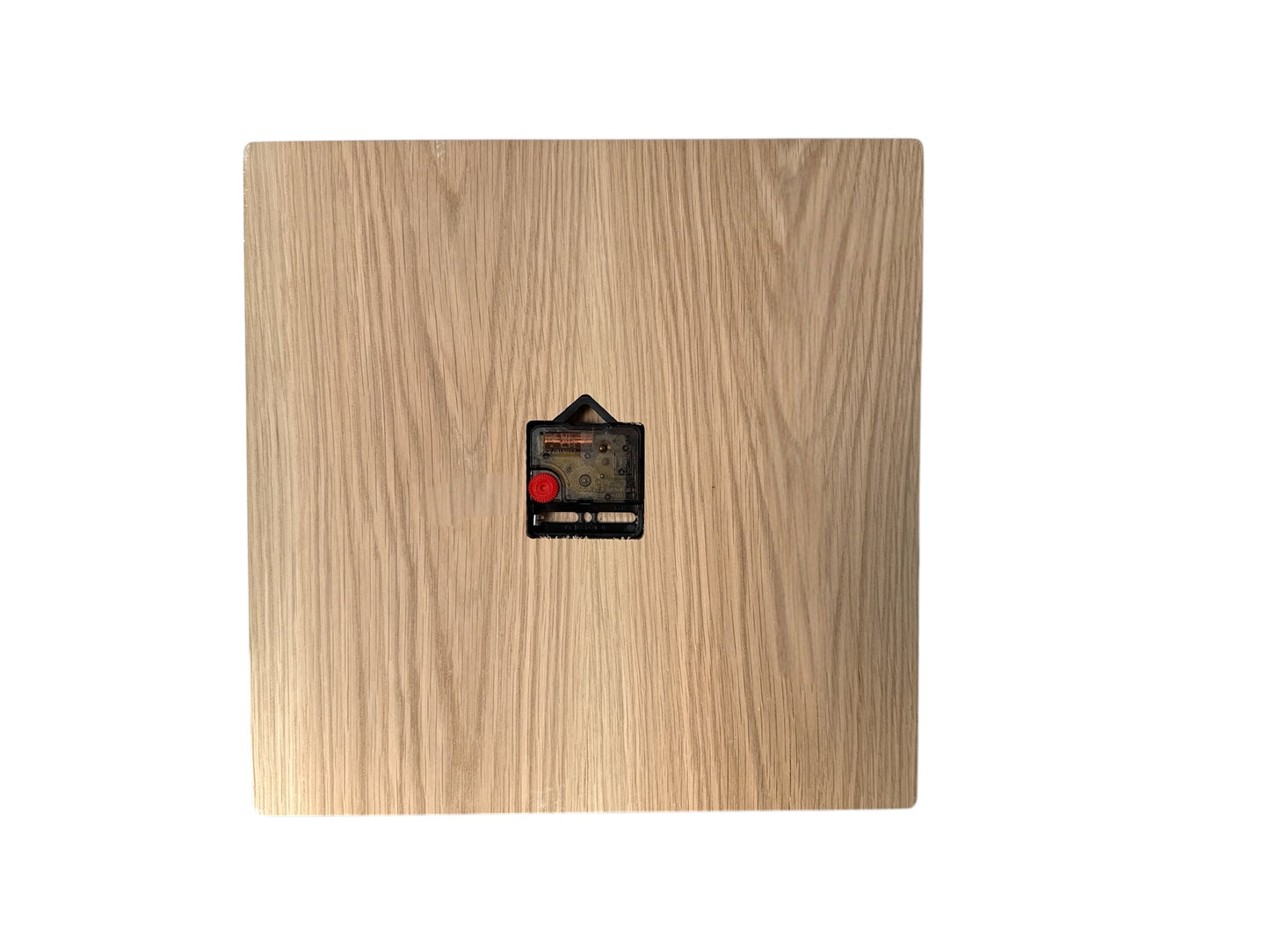 Oak Wall Clock – Solid Wood, Square, Silent Sweep Movement - 32cm
