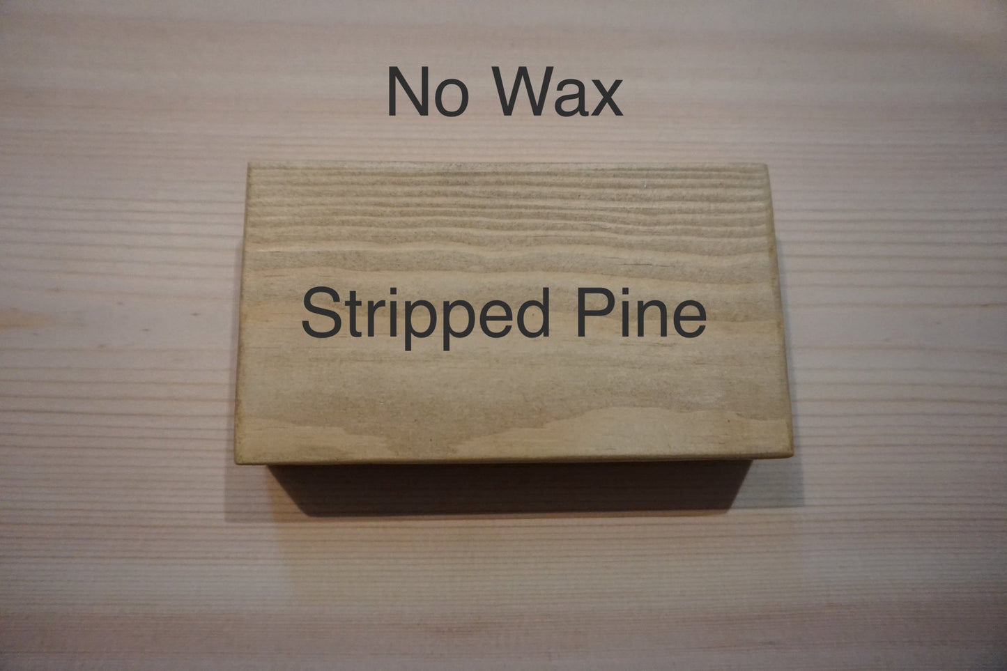 stripped pine wax sample