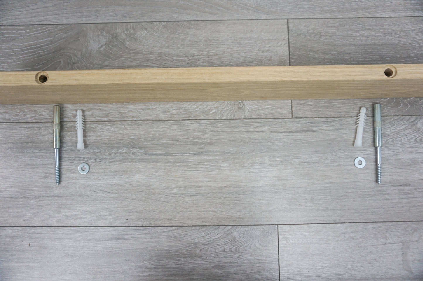 Concealed fixings, Bolts and plugs For Slim Oak Floating Shelf - Smooth Finish 12cm Deep x 2.2cm Thick