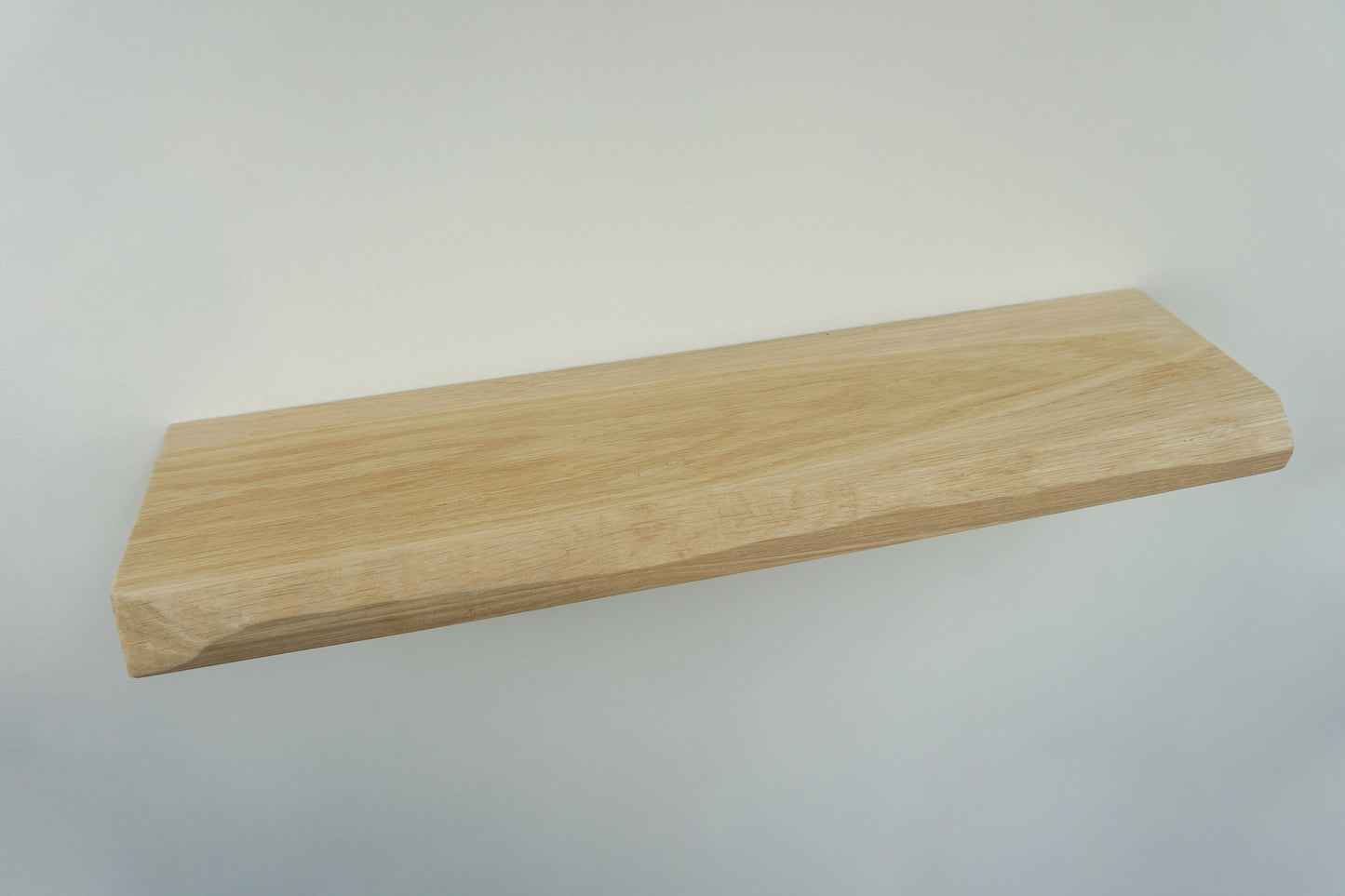 Solid Oak Floating Shelf With a Live / Waney Edge - Chunky 20cm Deep x 4.5cm Thick (8"x2") for masonry walls - The Interior Hut