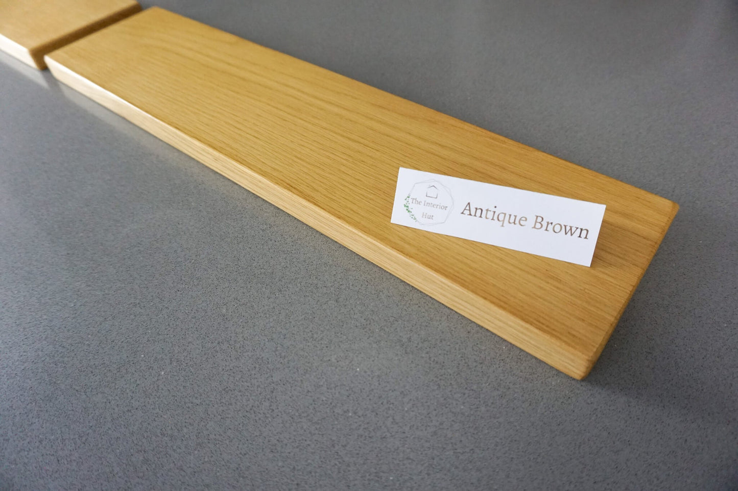 Slim Oak Floating Shelf - Smooth Finish 12cm Deep x 2.2cm Thick in antique brown