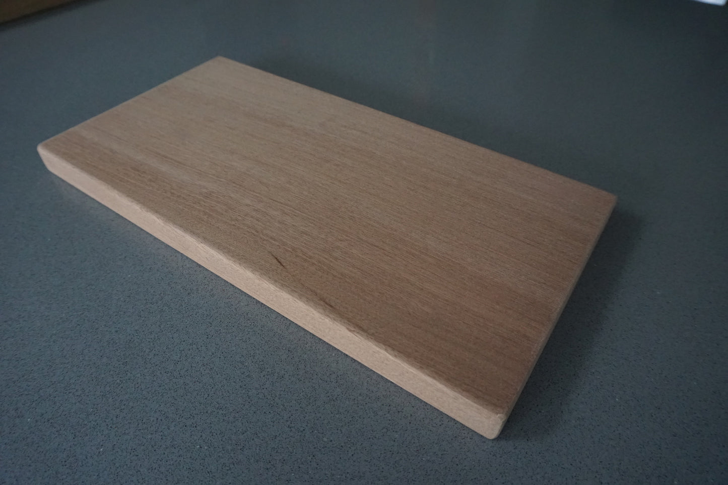 Slim Sapele Floating Shelf - Smooth Finish  35cm x  17.5cm Deep x 2.3cm Thick for masonry walls The Interior Hut