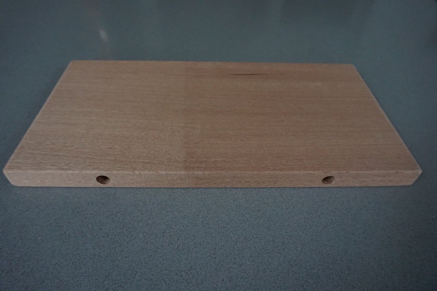 Slim Sapele Floating Shelf - Smooth Finish  35cm x  17.5cm Deep x 2.3cm Thick for masonry walls The Interior Hut