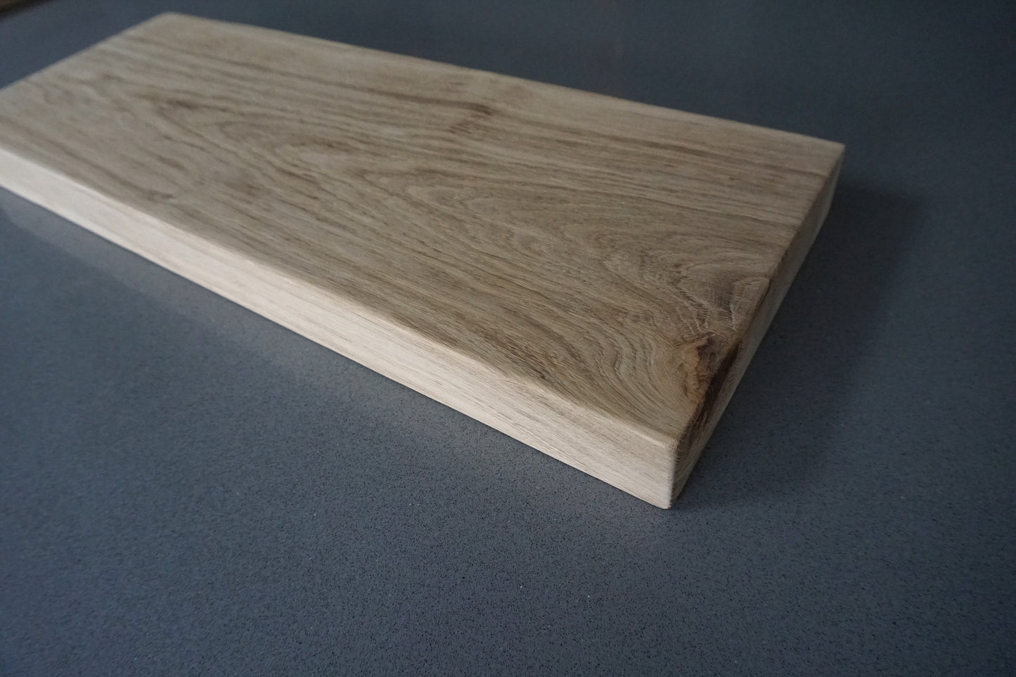 Floating Shelf In Chunky Solid European Oak - 60cm x 22cm Deep x 4.5cm Thick for masonry walls The Interior Hut