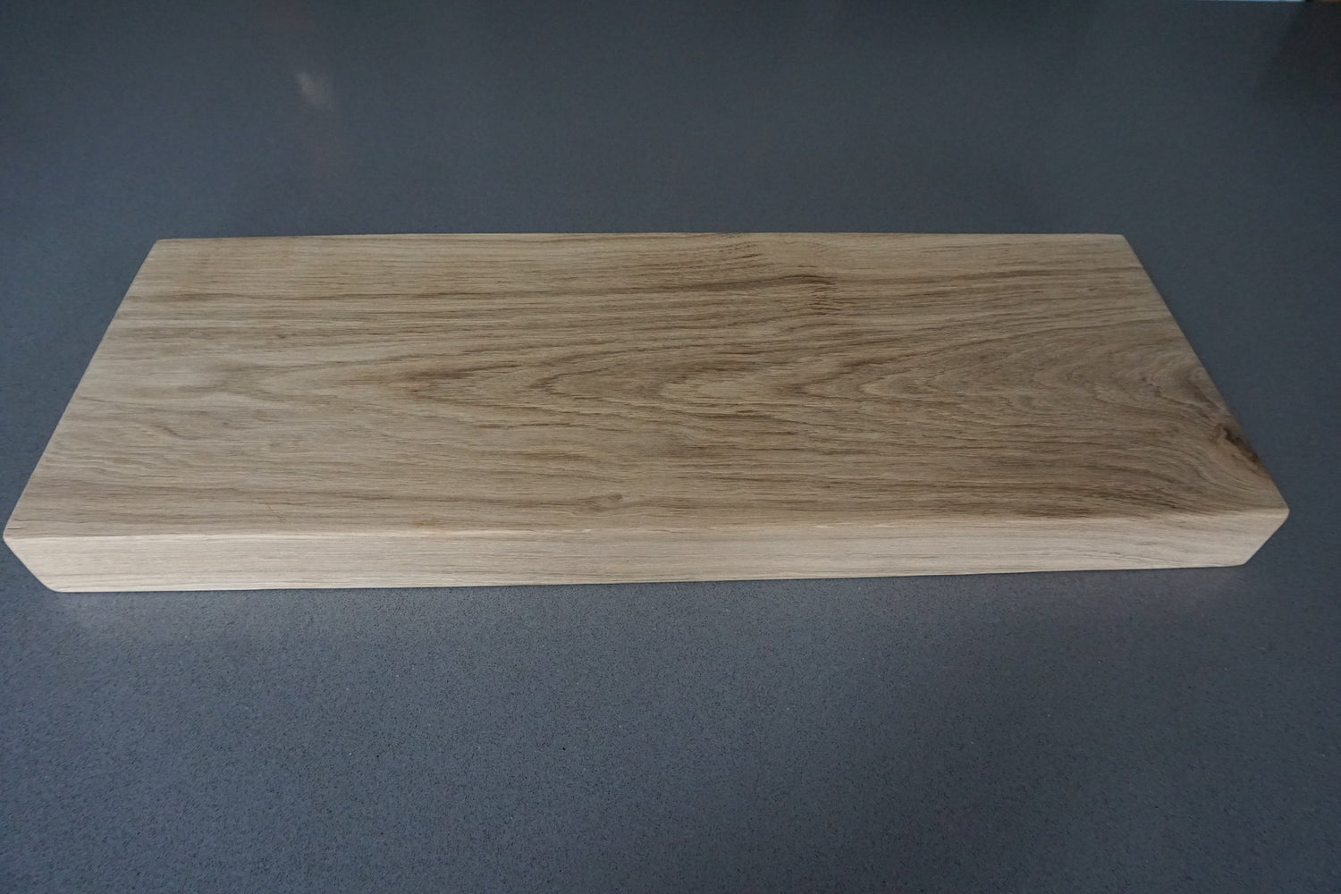 Floating Shelf In Chunky Solid European Oak - 60cm x 22cm Deep x 4.5cm Thick for masonry walls The Interior Hut