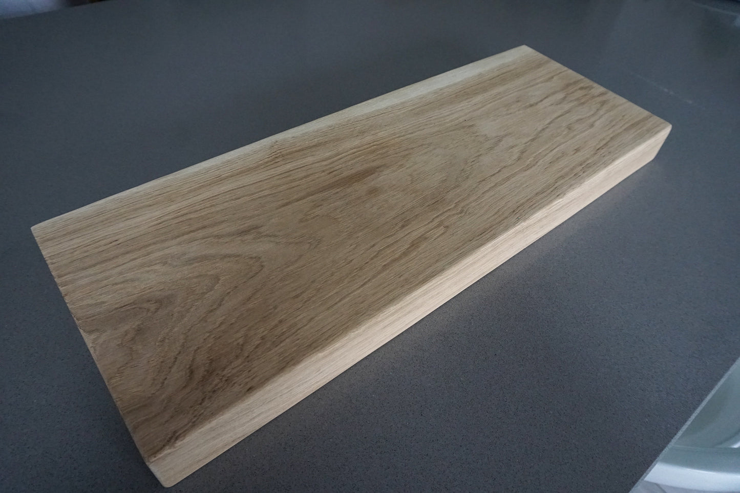Floating Shelf In Chunky Solid European Oak - 60cm x 22cm Deep x 4.5cm Thick for masonry walls The Interior Hut