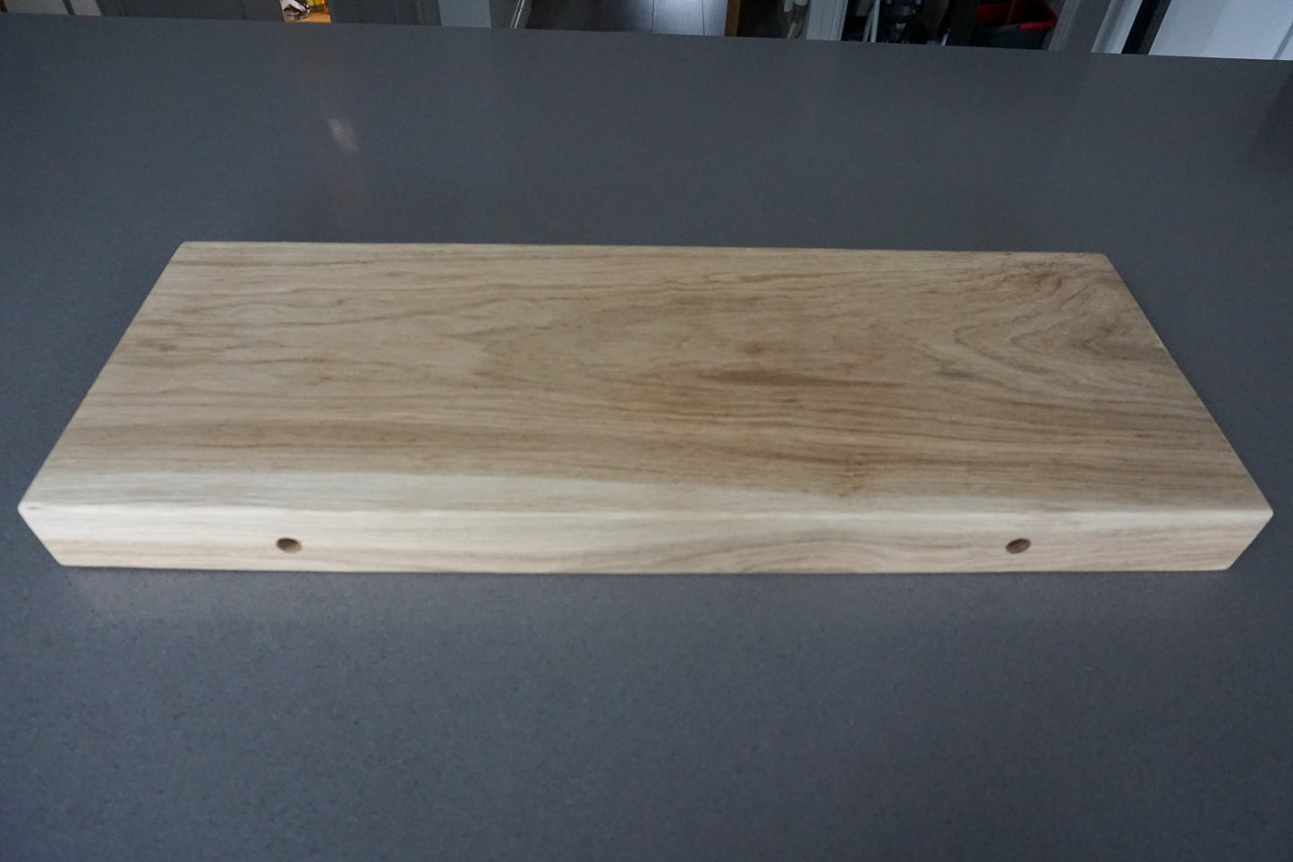 Floating Shelf In Chunky Solid European Oak - 60cm x 22cm Deep x 4.5cm Thick for masonry walls The Interior Hut