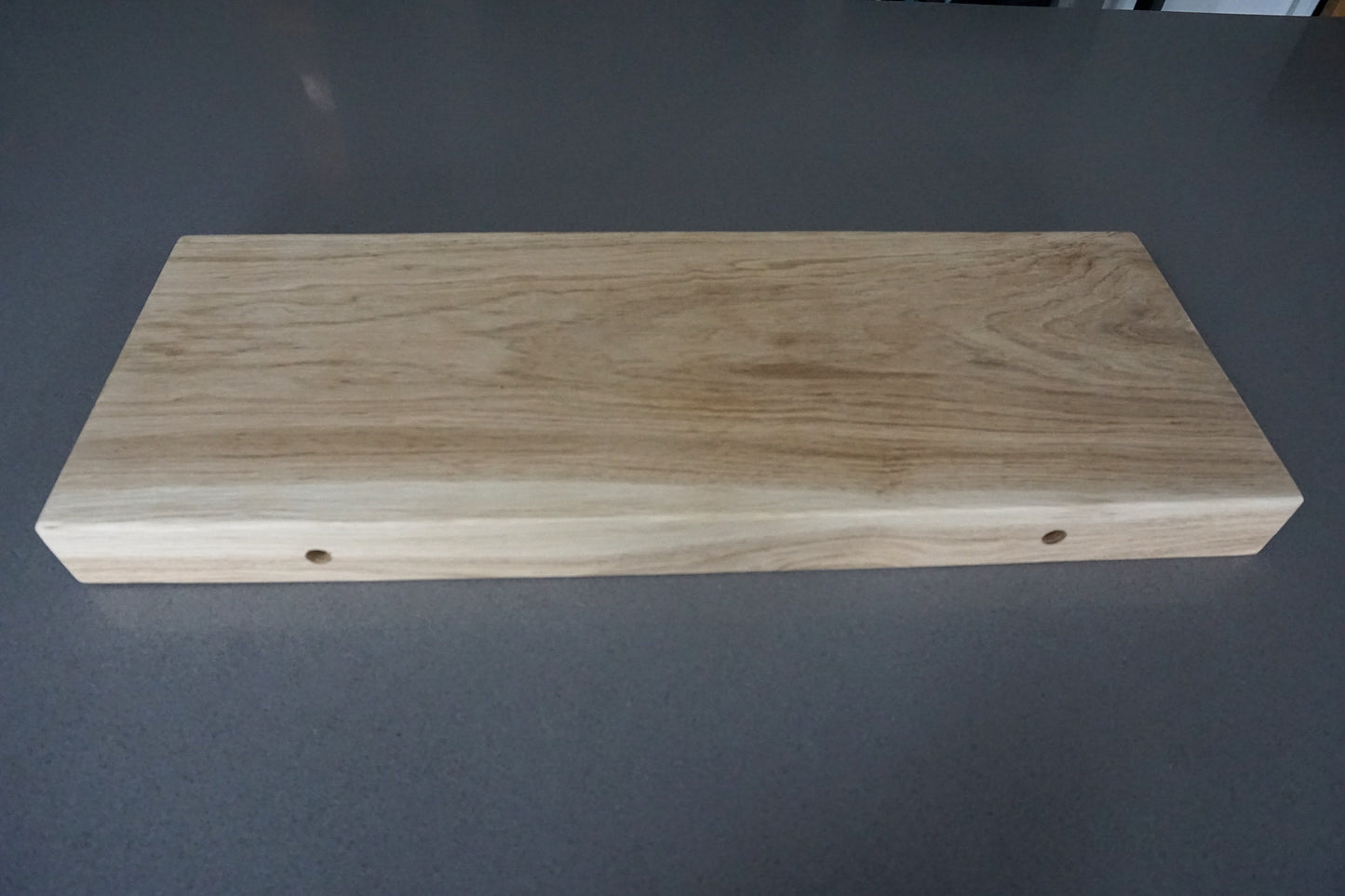 Floating Shelf In Chunky Solid European Oak - 60cm x 22cm Deep x 4.5cm Thick for masonry walls The Interior Hut