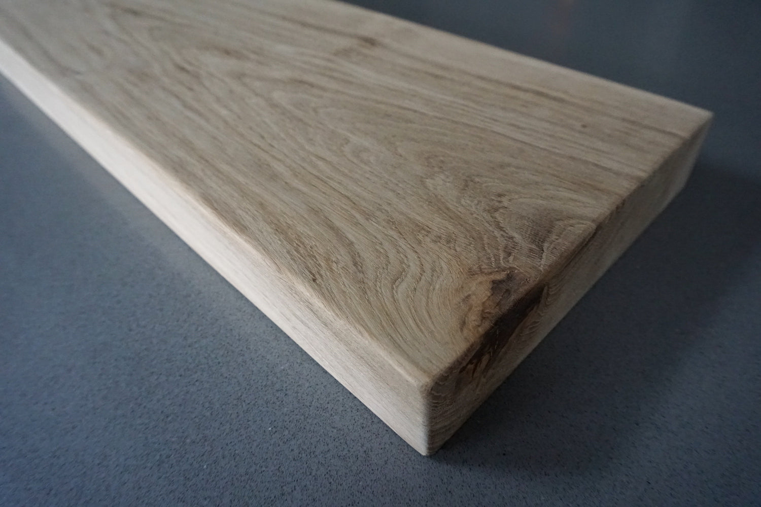 Floating Shelf In Chunky Solid European Oak - 60cm x 22cm Deep x 4.5cm Thick for masonry walls The Interior Hut