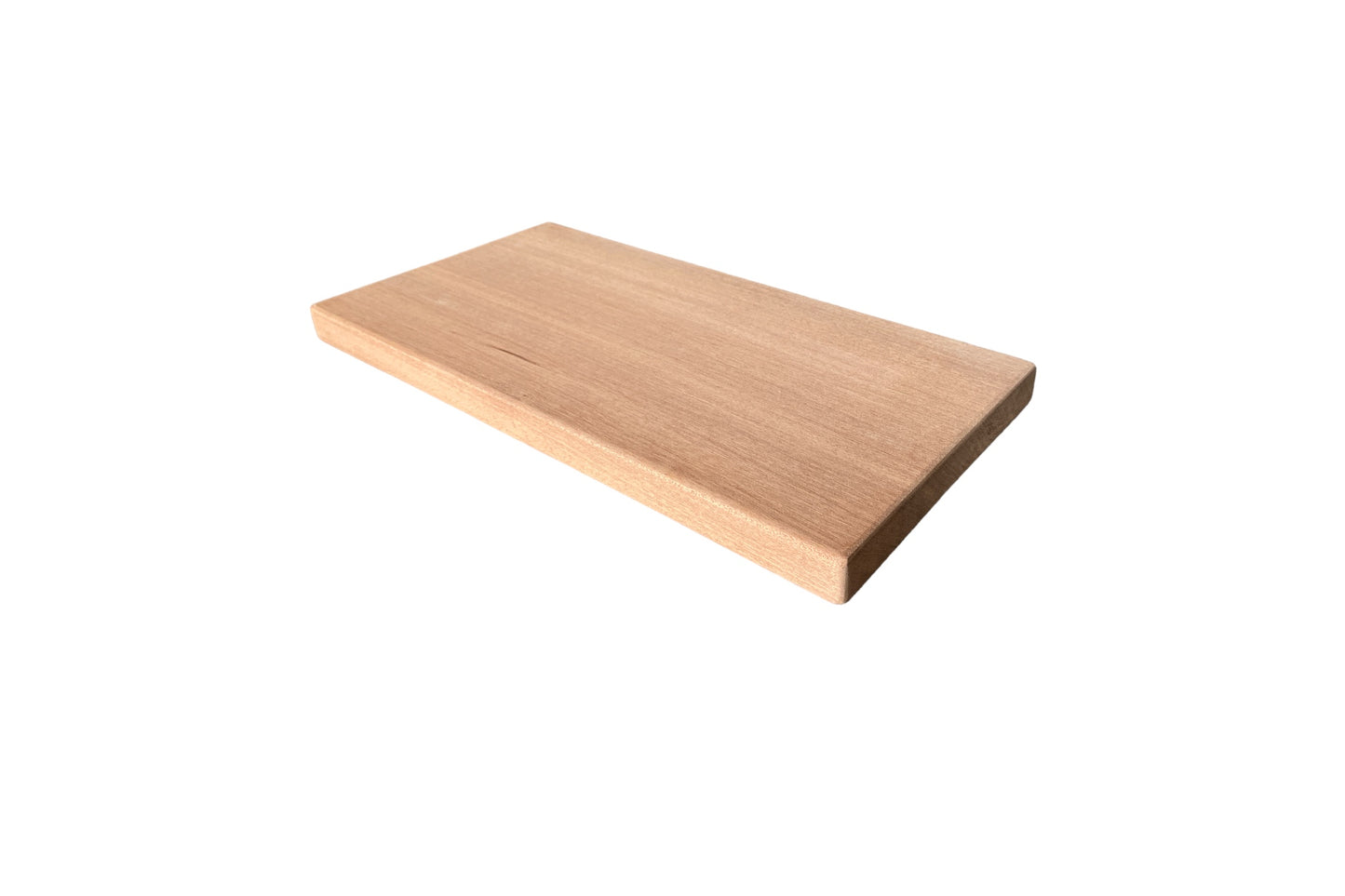 Slim Sapele Floating Shelf - Smooth Finish  35cm x  17.5cm Deep x 2.3cm Thick for masonry walls The Interior Hut