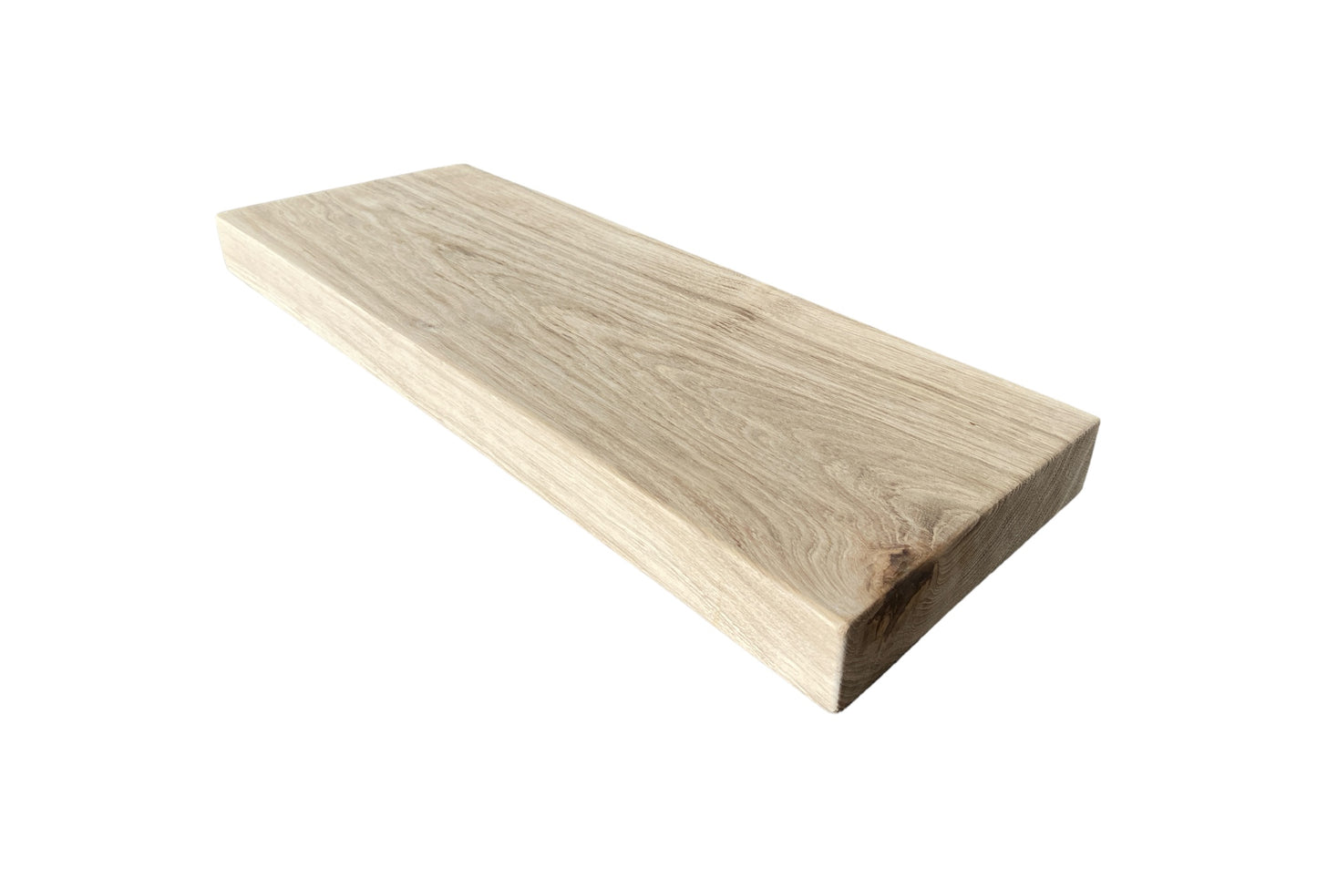 Floating Shelf In Chunky Solid European Oak - 60cm x 22cm Deep x 4.5cm Thick for masonry walls The Interior Hut