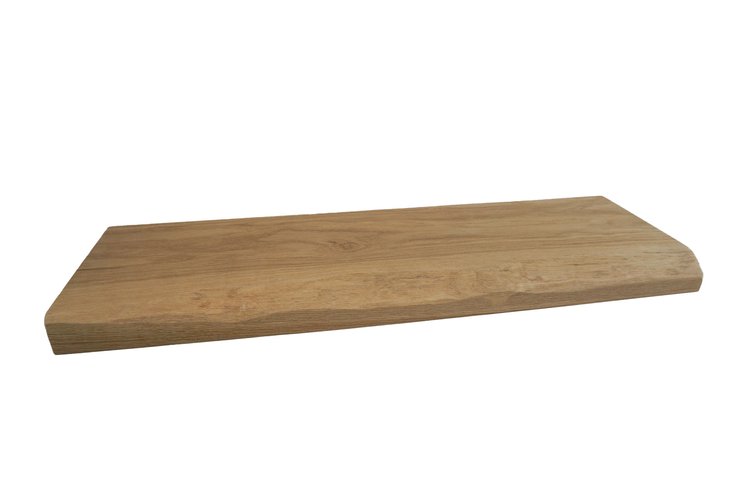 Live Edge Floating Shelf In Chunky Solid Oak - Smooth Finish 24cm Deep x 4.5cm Thick for masonry walls - The Interior Hut