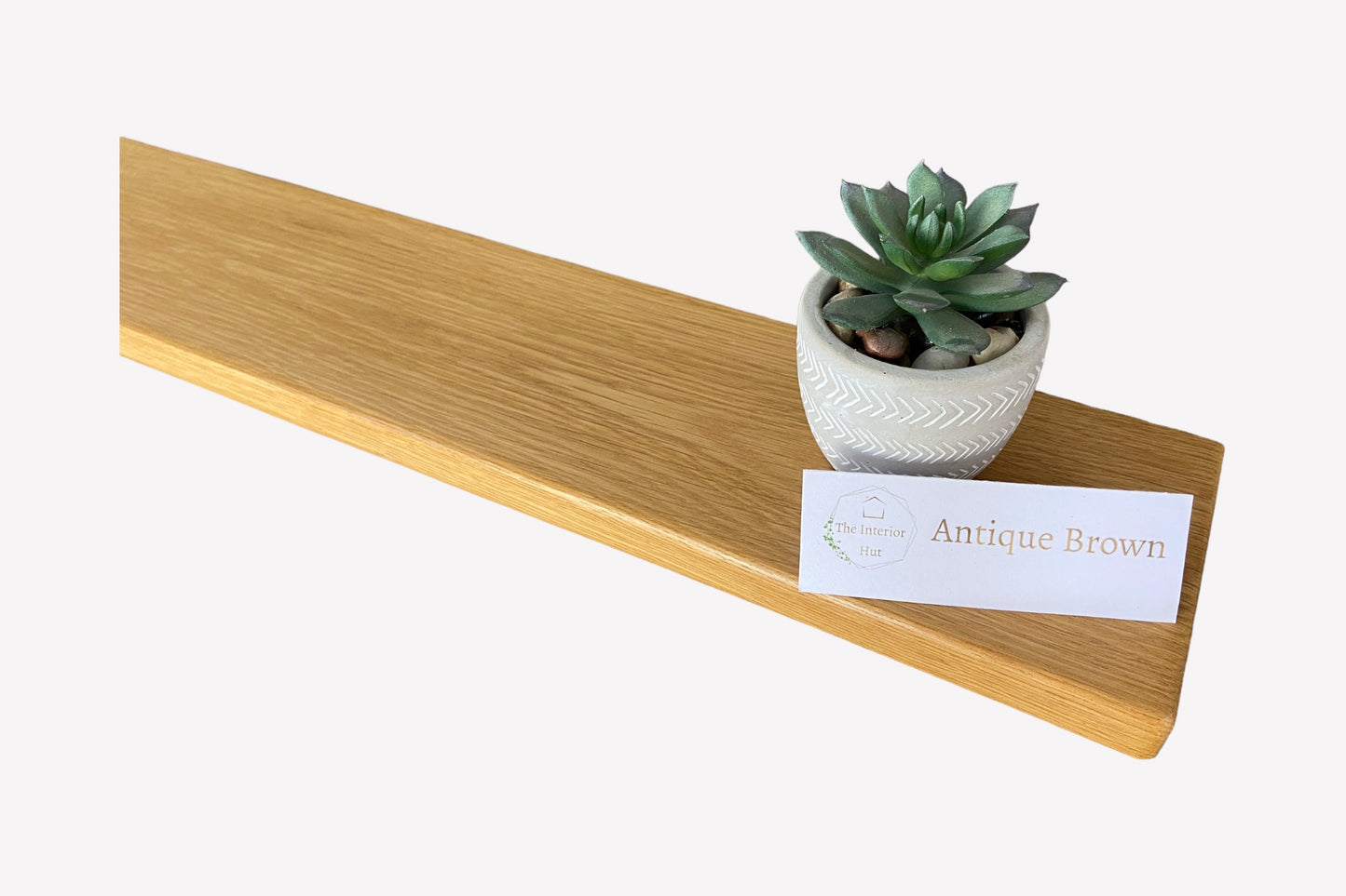 Slim Oak Floating Shelf for plasterboard (stud) walls - Smooth Finish 15cm Deep x 2.2cm Thick