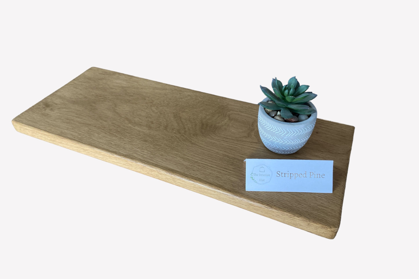 Oak Floating Shelf - 20cm Deep x 2cm Thick - For masonry walls