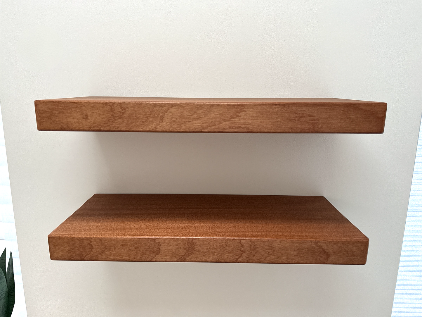 Sapele Floating Shelf - Smooth Finish 20cm Deep x 4.5cm Thick (8"x2")