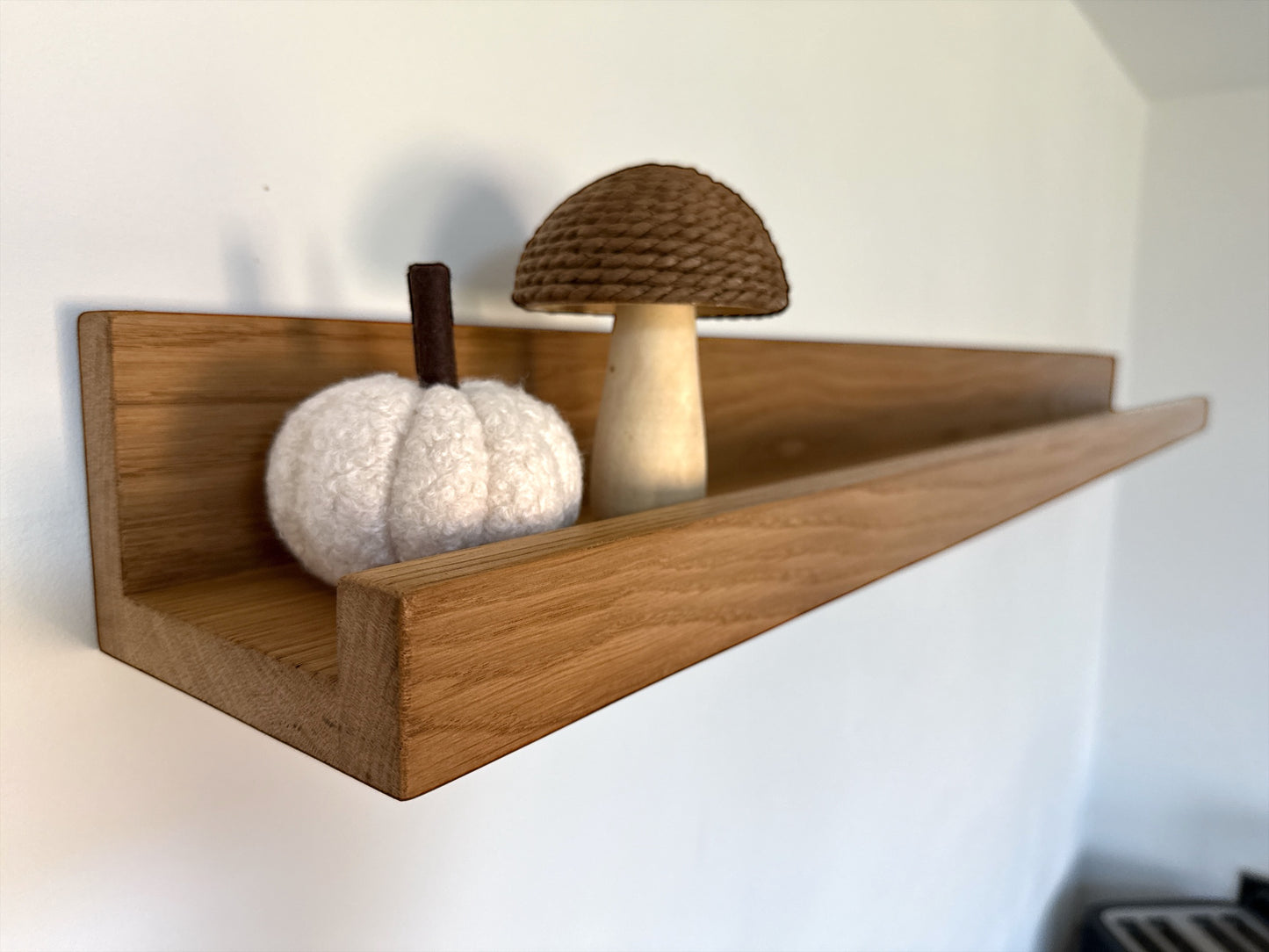 Oak Picture Ledge Shelf | Chunky Design 14.5cm Deep | Picture Ledge With Choice Of Finishes