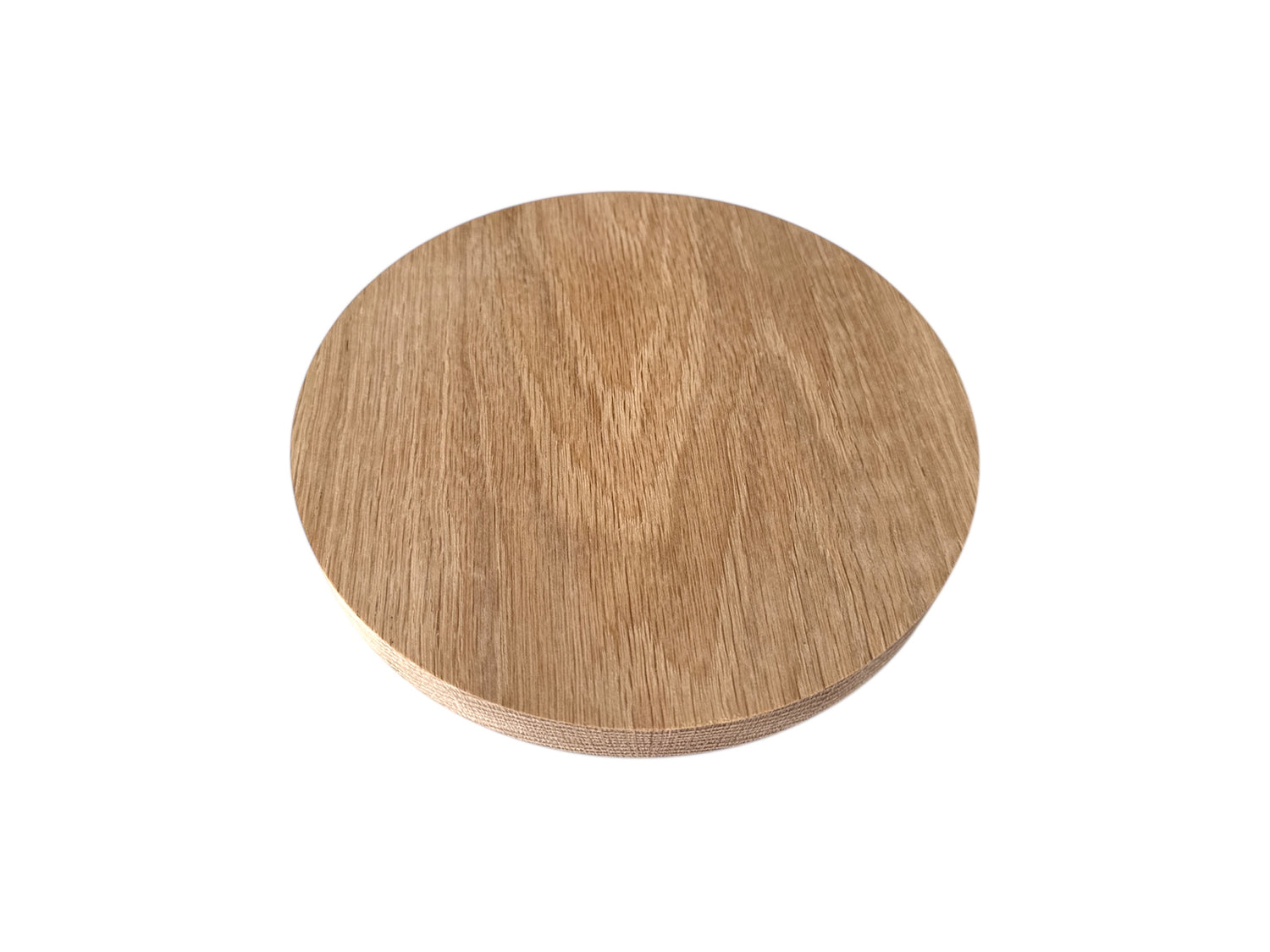 Round wooden riser stand on a white background