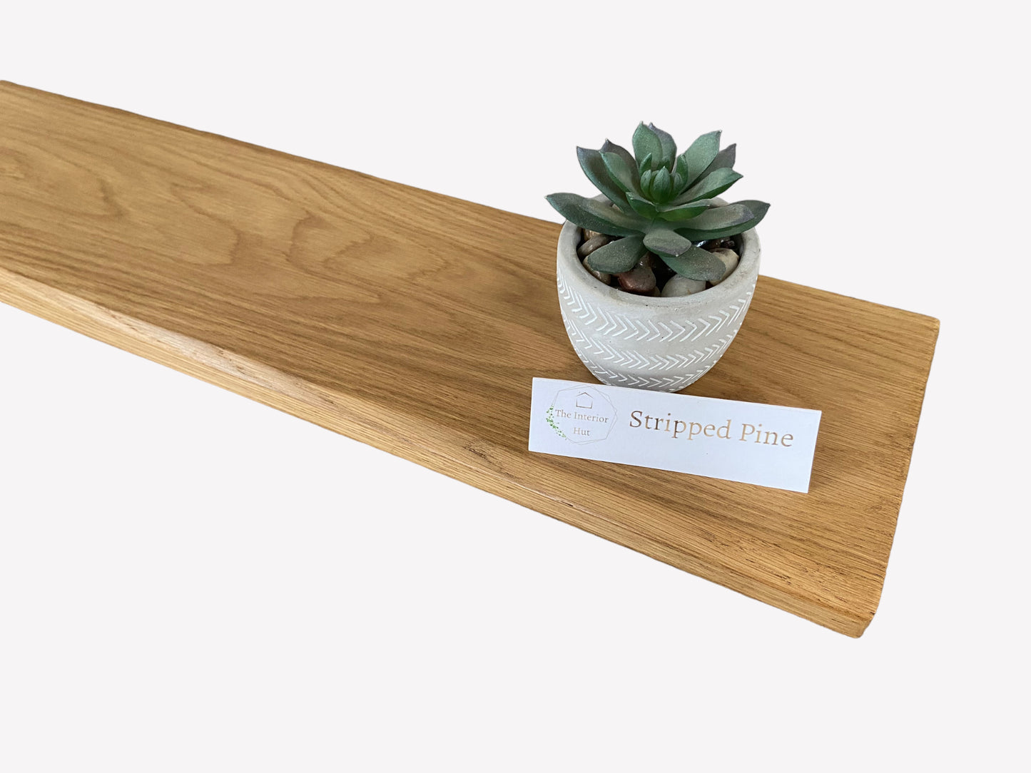 Oak Floating Shelf - 17.5cm Deep x slim 2cm Thick - For masonry walls