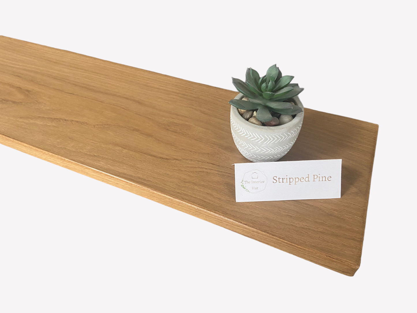 Oak Floating Shelf - 20cm Deep x 2cm Thick - For masonry walls