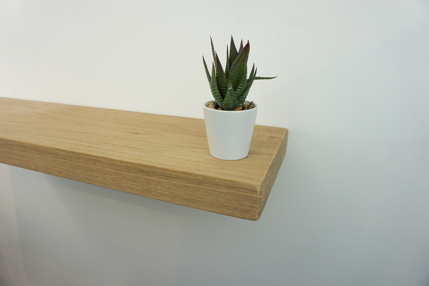 Chunky Oak Floating Shelf - Smooth Finish 24cm Deep x 5cm Thick