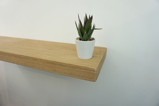 Chunky Oak Floating Shelf - Smooth Finish 24cm Deep x 5cm Thick