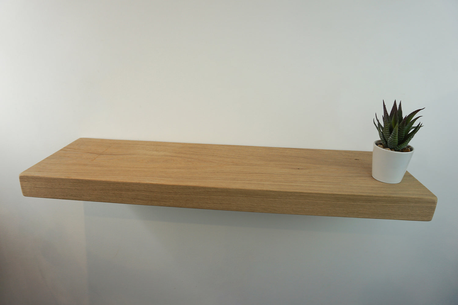 Chunky Oak Floating Shelf - Smooth Finish 24cm Deep x 5cm Thick