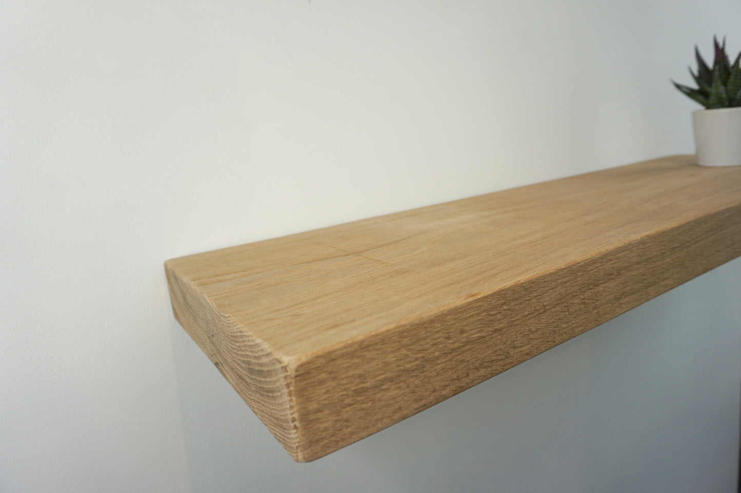 Chunky Oak Floating Shelf - Smooth Finish 24cm Deep x 5cm Thick