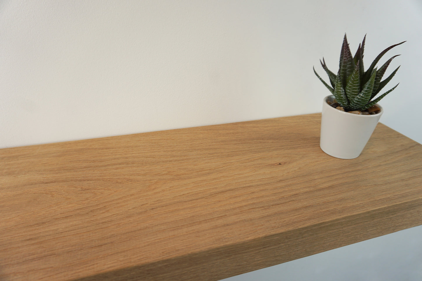 Chunky Oak Floating Shelf - Smooth Finish 24cm Deep x 5cm Thick