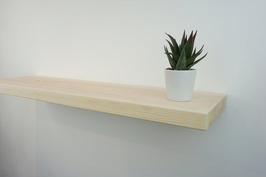 Pine Floating Shelf- Smooth Finish 22cm Deep x 3.5cm Thick