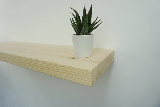 Pine Floating Shelf- Smooth Finish 22cm Deep x 4.5cm Thick