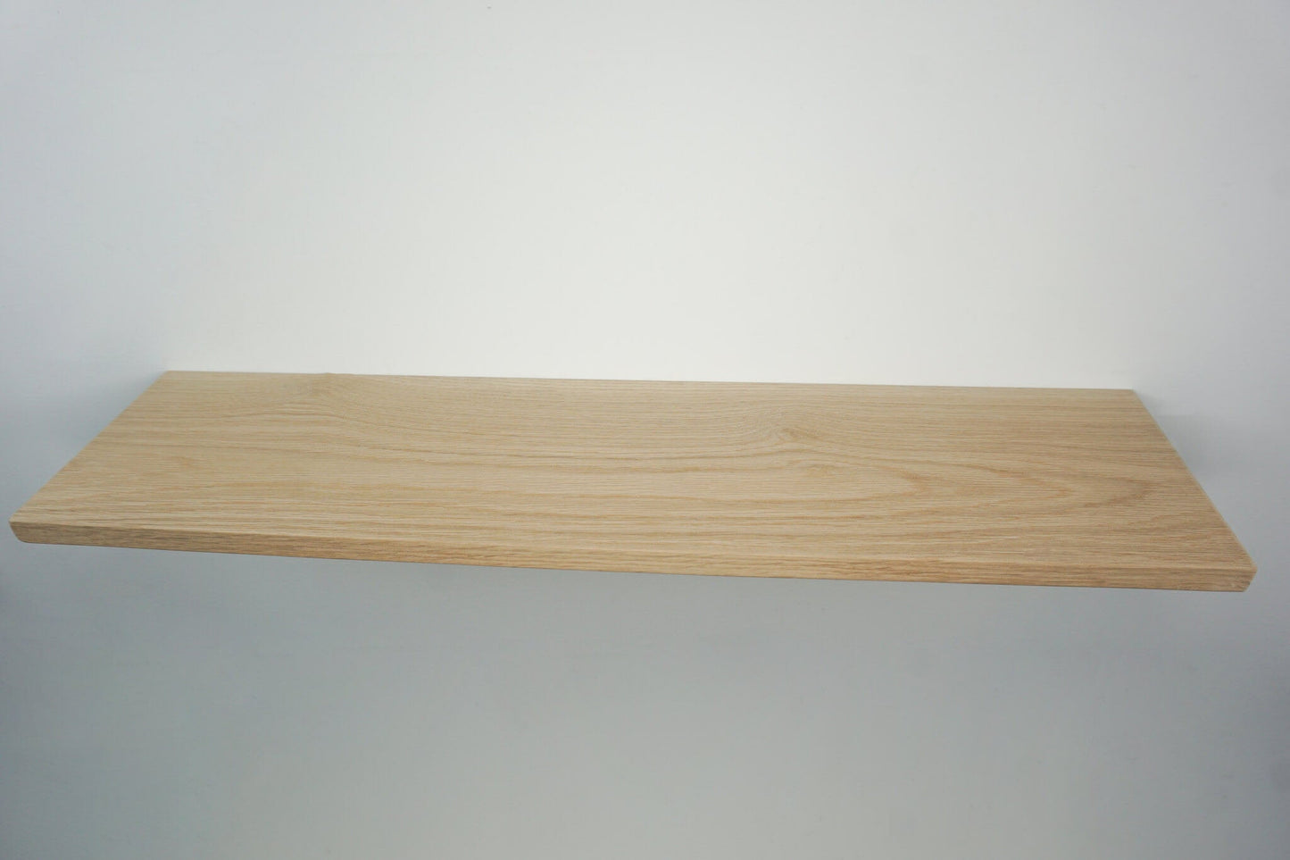 Oak Floating Shelf - 17.5cm Deep x slim 2cm Thick - For masonry walls - The Interior Hut