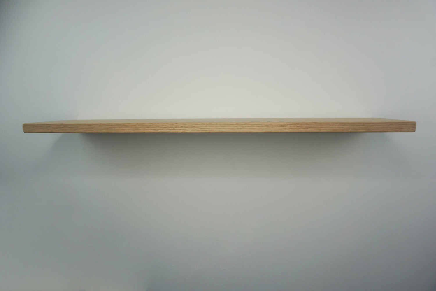 Oak Floating Shelf - 17.5cm Deep x slim 2cm Thick - For masonry walls - The Interior Hut